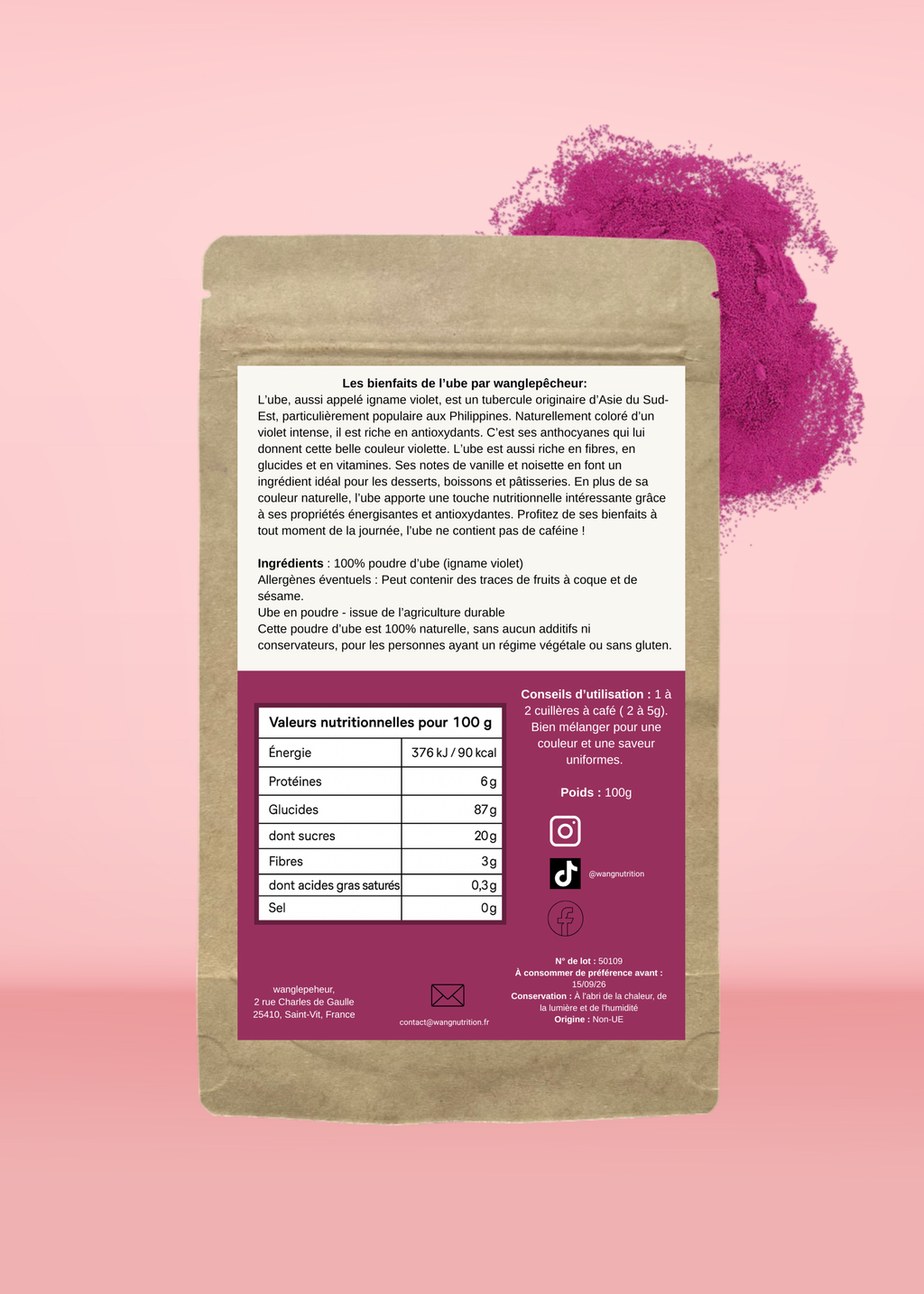 Poudre d'Ube 100% Naturelle