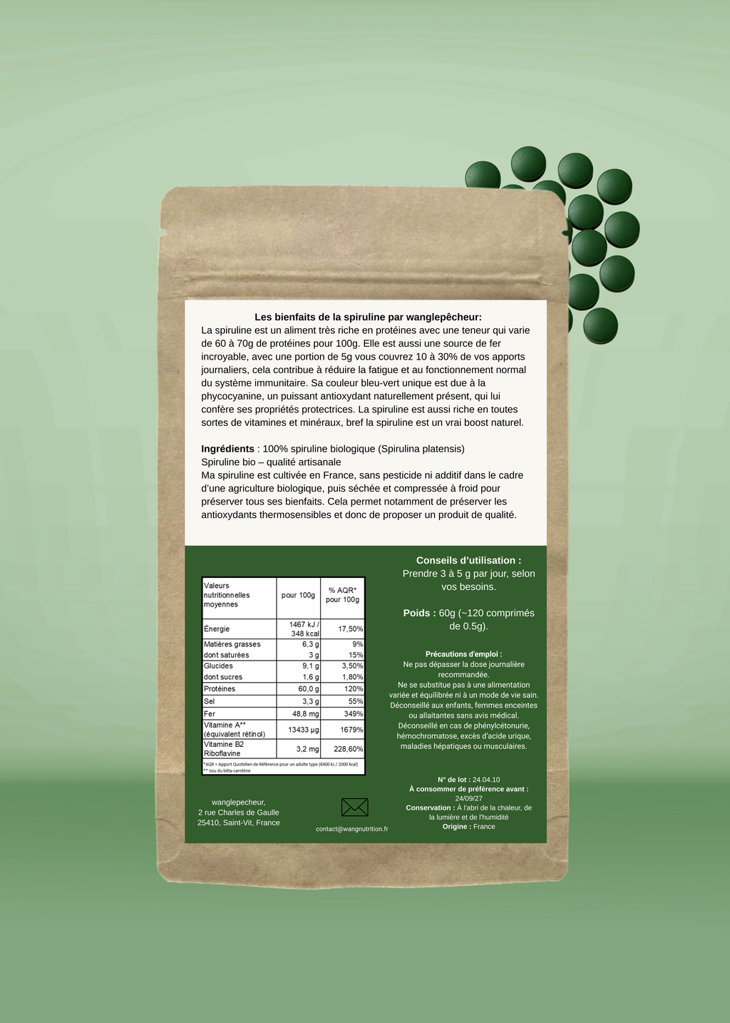 Spiruline Bio Comprimés Française