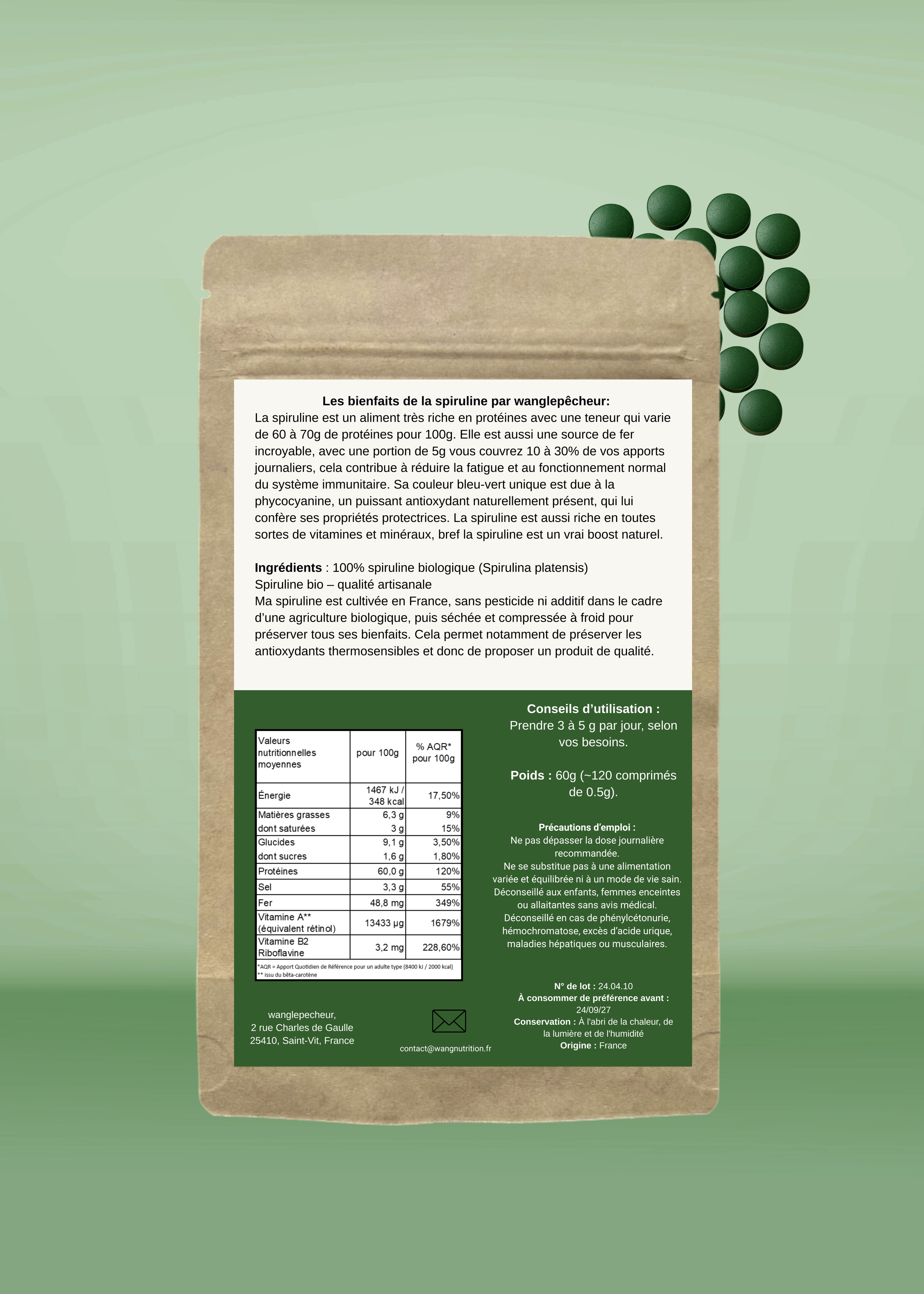 Spiruline Bio Comprimés Française
